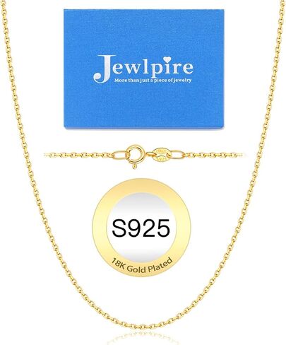 Jewlpire 925 Sterling Silver Chain Necklace Chain for Women Girls 1.1mm Cable Chain Necklace Upgraded Spring-Ring Clasp - Thin & Sturdy - Italian Quality 16/18/20/22/24 Inch in Saudi Arabia