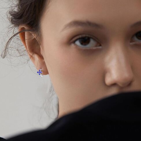 Starchenie 925 Sterling Silver Cross Hoop Earrings for Women 15mm Dainty Small Birthstones Cross Huggie Hoop Earrings Jewelry Gift in Saudi Arabia