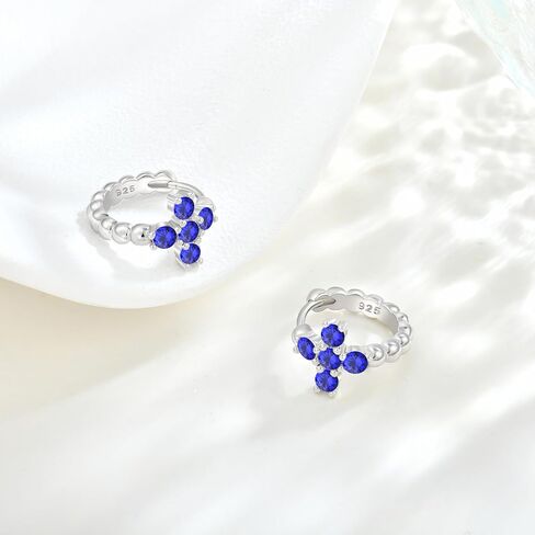 Starchenie 925 Sterling Silver Cross Hoop Earrings for Women 15mm Dainty Small Birthstones Cross Huggie Hoop Earrings Jewelry Gift in Saudi Arabia
