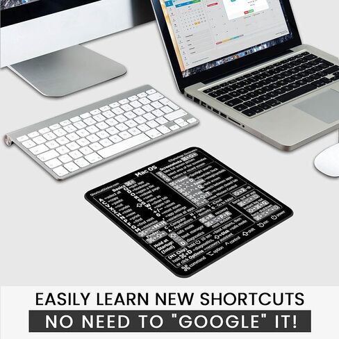 Synerlogic Mac Os Universal Basic Shortcut Quick Reference Guide Premium Rubber Laminated Mousepad for M-chip or Intel 8'' x 7.5'' in Saudi Arabia
