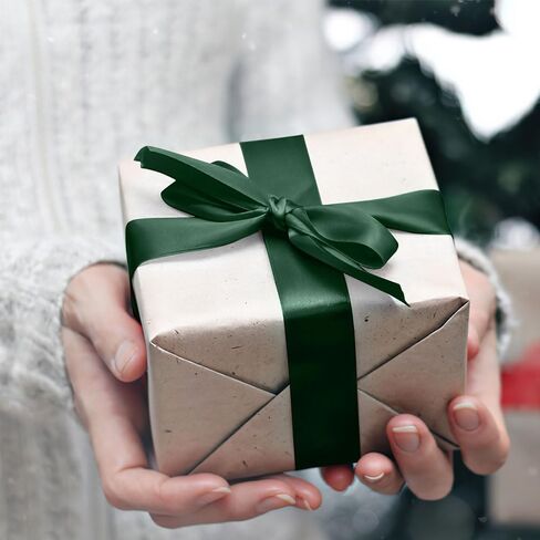 شريط أخضر داكن، شريط ساتان أخضر داكن، شريط ساتان 1 بوصة × 25 ياردة، شريط زهور، قوس أخضر داكن، شريط الهالوين، شريط لتغليف الهدايا، شريط لباقة الزهور in Saudi Arabia