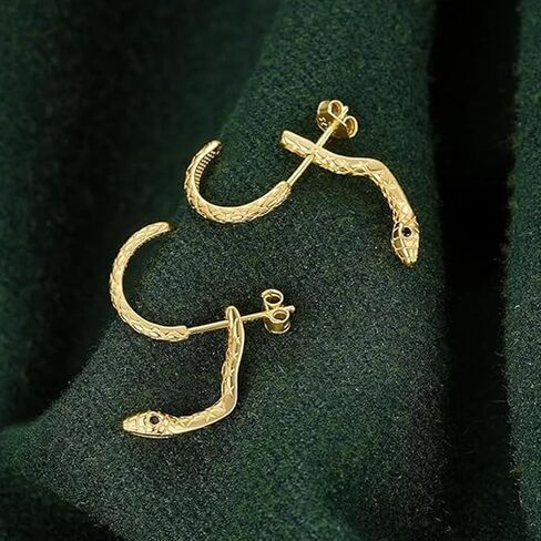 Halloween Snake Earrings for Women Silver Gold Snake Dangle Earrings Animal Front Back Stud Snake Hoop Earrings Punk Vintage Snake Jewelry Gifts in Saudi Arabia
