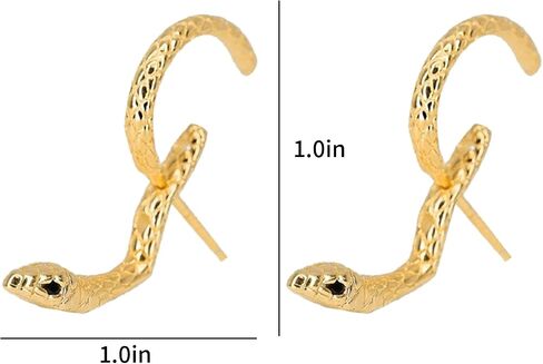 Halloween Snake Earrings for Women Silver Gold Snake Dangle Earrings Animal Front Back Stud Snake Hoop Earrings Punk Vintage Snake Jewelry Gifts in Saudi Arabia