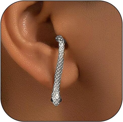 Halloween Snake Earrings for Women Silver Gold Snake Dangle Earrings Animal Front Back Stud Snake Hoop Earrings Punk Vintage Snake Jewelry Gifts in Saudi Arabia