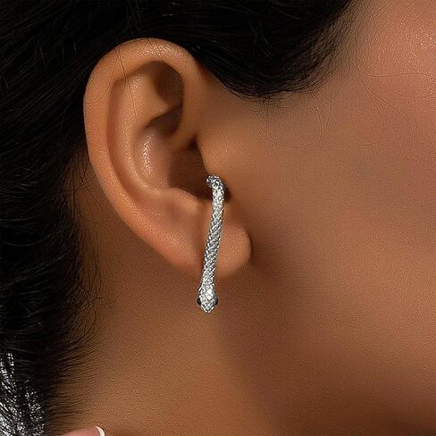 Halloween Snake Earrings for Women Silver Gold Snake Dangle Earrings Animal Front Back Stud Snake Hoop Earrings Punk Vintage Snake Jewelry Gifts in Saudi Arabia