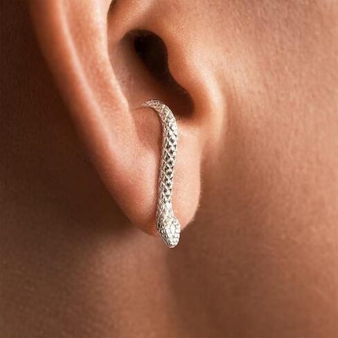 Halloween Snake Earrings for Women Silver Gold Snake Dangle Earrings Animal Front Back Stud Snake Hoop Earrings Punk Vintage Snake Jewelry Gifts in Saudi Arabia