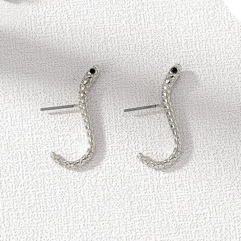 Halloween Snake Earrings for Women Silver Gold Snake Dangle Earrings Animal Front Back Stud Snake Hoop Earrings Punk Vintage Snake Jewelry Gifts in Saudi Arabia
