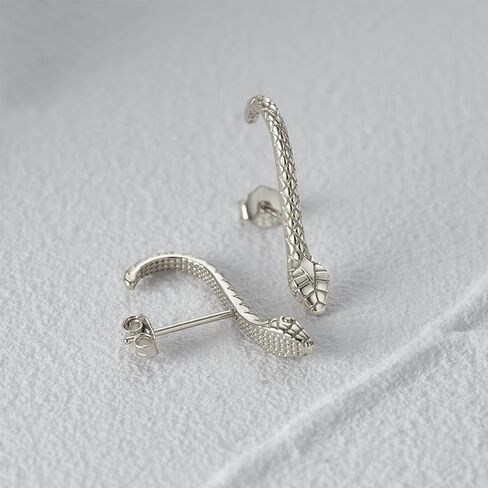 Halloween Snake Earrings for Women Silver Gold Snake Dangle Earrings Animal Front Back Stud Snake Hoop Earrings Punk Vintage Snake Jewelry Gifts in Saudi Arabia