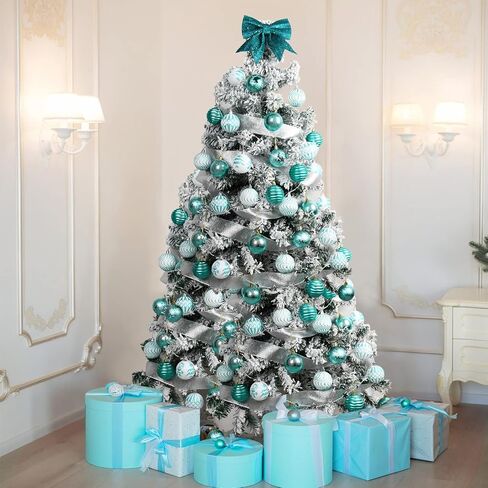Christmas Ornaments Shatterproof Balls Decorations - 36pcs Teal Ornaments for Xmas Tree Small Christmas Baubles Set, 2.36inches | 60mm in Saudi Arabia