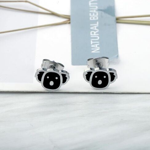 OKEYCH Koala Lover Gift Koala Bear Stud Earrings Koala Fan Jewelry Koala Themed Gift Zoo Animal Lover Gift in Saudi Arabia