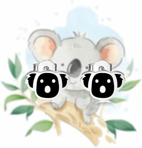 OKEYCH Koala Lover Gift Koala Bear Stud Earrings Koala Fan Jewelry Koala Themed Gift Zoo Animal Lover Gift in Saudi Arabia