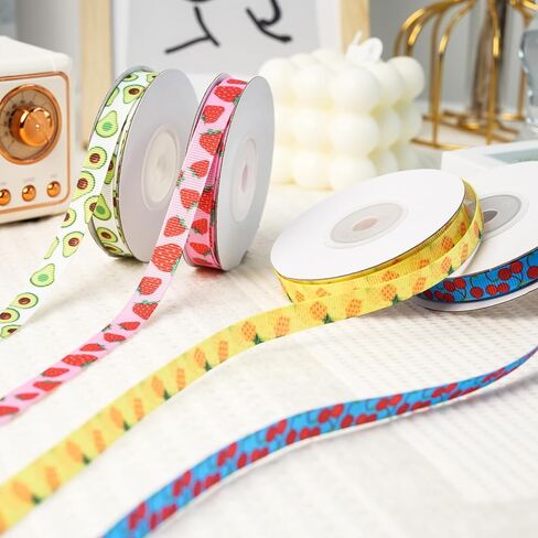Patriotic Ribbon, 4 Rolls 40 Yards 4th of July Ribbons 3/8 Inch Red White and Blue Ribbon Stars Stripes Grosgrain Ribbon Fabric Ribbon for Memorial Veterans Independence Day Gift Wrapping DIY Crafts in Saudi Arabia