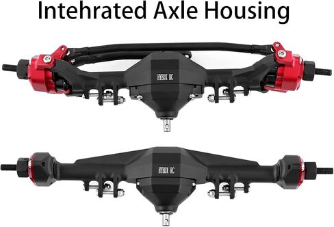 HyBDX CNC Aluminum Alloy Anodized Front and Rear Portal Axle Upgrade for 1/10 RC Rock Crawlers, Compatible with SCX10 II… (Black) in Saudi Arabia