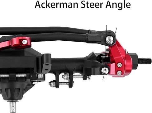 HyBDX CNC Aluminum Alloy Anodized Front and Rear Portal Axle Upgrade for 1/10 RC Rock Crawlers, Compatible with SCX10 II… (Black) in Saudi Arabia