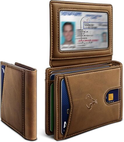 BULLIANT Men Wallet, Slim Leather Wallet Front Pocket Card Holder Gift For Men 11 Slots RFID Blocking in Saudi Arabia