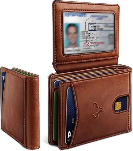 BULLIANT Men Wallet, Slim Leather Wallet Front Pocket Card Holder Gift For Men 11 Slots RFID Blocking in Saudi Arabia