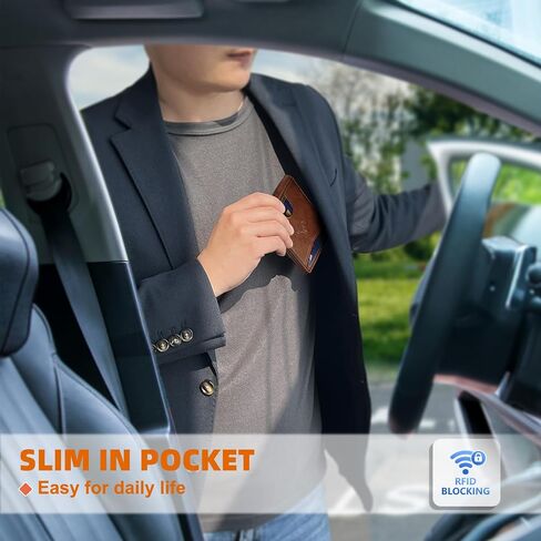 BULLIANT Men Wallet, Slim Leather Wallet Front Pocket Card Holder Gift For Men 11 Slots RFID Blocking in Saudi Arabia