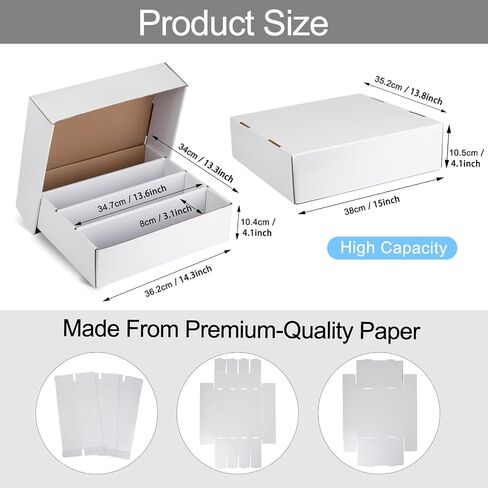 Collector Card Storage Box,Hold 3120 Count Trading Cards Box,White Sports Card Boxes Card Sorting Tray Card Sleeve Cases Card Collection Box for Soccer Basketball Cards (4 Sets) in Saudi Arabia