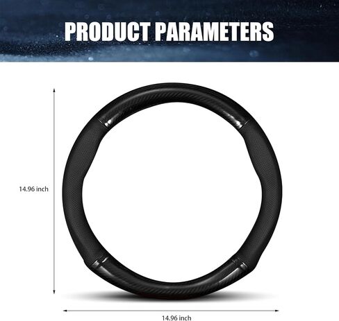 Pack-1 Car Steering Wheel Cover, Breathable Waterproof Carbon Fiber Vehicle Steering Wheel Protector, Universal Anti-Slip Automotive Steering Wheel Set for Truck SUV Car (Black #D-Shaped) in Saudi Arabia