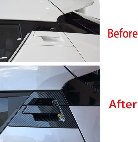 MICROCK Out Door Handle Bowl Cover Trim for Toyota C-HR C HR 2018 2019 2020 2021, Carbon Fiber, Rear, 6pcs in Saudi Arabia