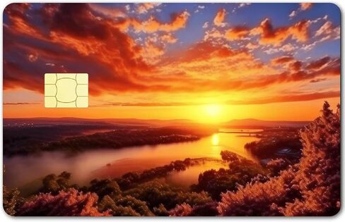CREATCABIN 4Pcs Sunset Card Stickers Skins Card Cover Waterproof Bank Transportation Key Debit Credit Card Decals No Bubble Anti-Scratch Protecting Card Stickers for Card Decoration 3.3x2.1in in Saudi Arabia