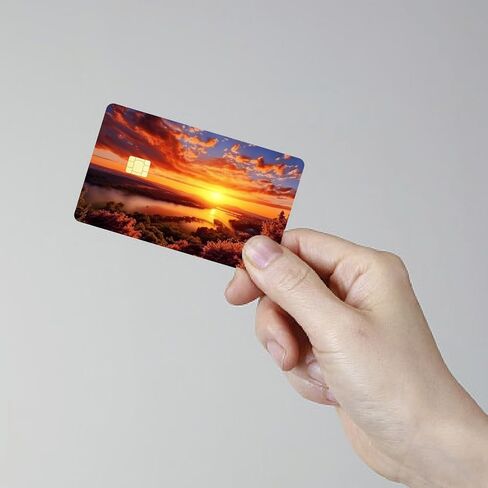 CREATCABIN 4Pcs Sunset Card Stickers Skins Card Cover Waterproof Bank Transportation Key Debit Credit Card Decals No Bubble Anti-Scratch Protecting Card Stickers for Card Decoration 3.3x2.1in in Saudi Arabia