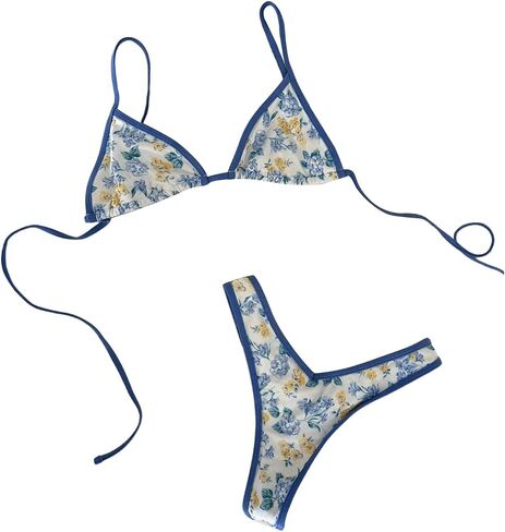 SOLY HUX Women's Bikini Sets Cheeky Swimsuit 2 Piece Floral Print High Cut Summer Bathing Suits in Saudi Arabia