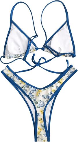 SOLY HUX Women's Bikini Sets Cheeky Swimsuit 2 Piece Floral Print High Cut Summer Bathing Suits in Saudi Arabia