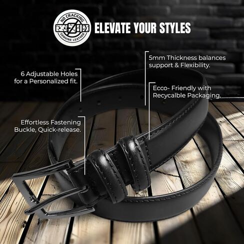 Marino’s Men Genuine Leather Dress Belt with Single Prong Buckle in Kuwait