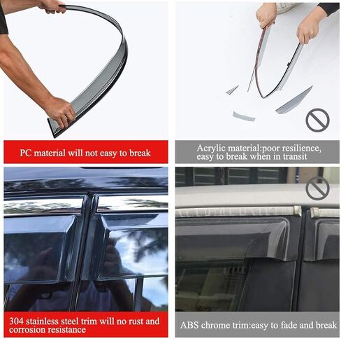 Vesul المطر الحرس نافذة قناع متوافق مع 2023 2024 تويوتا bz4x سوبارو سولتيرا 3-351TY004 نافذة الرياح منحرف درع غطاء قناع خارج نوع جبل in Kuwait