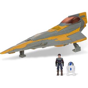 STAR WARS Micro Galaxy Squadron The Mandalorian's N-1 Starfighter - مركبة ستارفايتر مقاس 5 بوصة مع ملحق شخصية صغيرة مقاس 1 بوصة