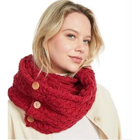 Ladies Irish Wool Snood Scarf- Natural