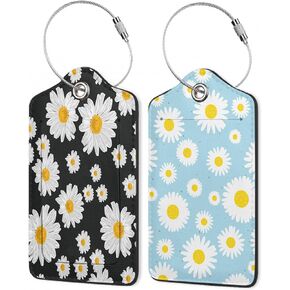 Cartoon Cats Luggage Tags,2 Pack Luggage Tag,Leather Privacy Cover ID Label with Stainless Steel Loop for Women Men Kids Girls Travel