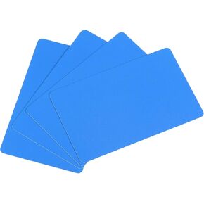 بطاقات PVC فارغة من MECCANIXITY سعة 15 مل لطابعة شارة الهوية، حزمة بلاستيكية زرقاء للرسومات مكونة من 100 قطعة