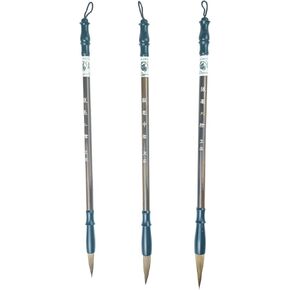 Chinese Calligraphy Brush for Beginners Premium Traditional Brush for Kanji, Chinese Calligraphy, Writing, Painting, and Ink Art, Maobi (Pack of 3 - Large, Medium, Small Size)