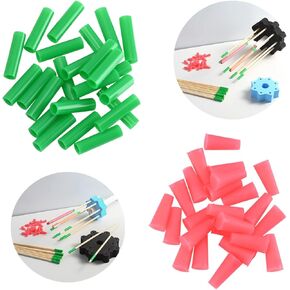WAYMASTER 24 Nonstick Sleeves and 24 Silicone Rubber Plugs Fit for Epoxy Pen Turner Attachment,Glitter Pen Project Tool Epoxy Pen Making Caps Compatible with Inkjoy