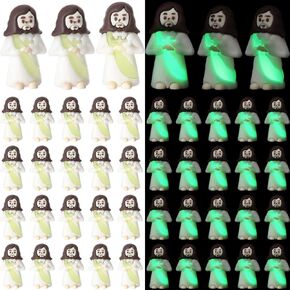 50 Pcs Mini Jesus Figures Glow in The Dark Little Jesus Figurines Religious Tiny Jesus to Hide and Seek Let Your Light Shine Christian Party Favors for Sunday Baptism Gift(White)