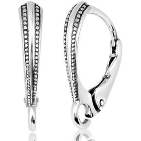 Silver Lever Back Sterling Earring 1 Pair Closure DIY Jewelry Front Decorative Element (1)