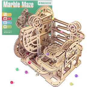 Marble Maze to Build, Advanced Wooden 3D Puzzles for Adults and Teens, 369PCS Building Model Kits, Hobby Toys, Creative Birthday for Men/Women/Teens 14+, DIY Wood Crafts