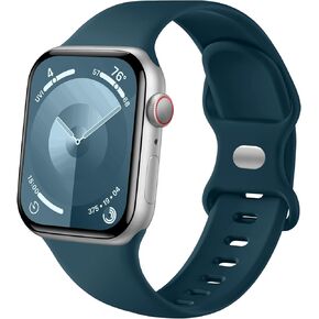 Sport Band Compatible with Apple Watch Band 44mm 40mm 45mm 42mm 38mm 41mm 49mm, Soft Silicone Waterproof Replacement Strap for iWatch Apple Watch Series 9 8 7 6 5 4 3 2 1 SE Ultra Women Men