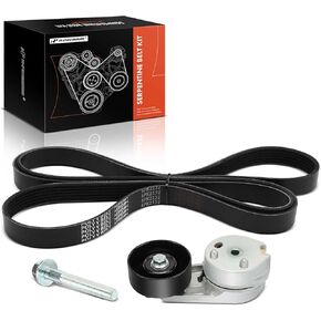 A-Premium Engine Serpentine Belt Drive Kit Compatible with Ford Five Hundred, Freestyle & Mercury Montego, 2005 2006 2007-3.0L