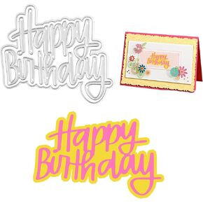 simarro Die Cuts for Card Making, Happy Birthday Metal Cutting Dies Stencils, Word Embossing Template for DIY Scrapbooking Photo Album Paper Making Supplies