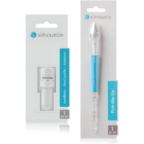 Silhouette Blade Replacement for Cameo 4 and 5 and Pick Me Up Pen - Blade Replacement and Tacky-Tip Rhinestone Applicator Tool for Nail Art, Diamond Painting, and Craft Projects
