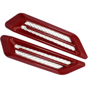 Motoforti 2 Pcs Car Auto Red Plastic Scoop Vent Cover Air Flow Hood Decors Long-Lasting