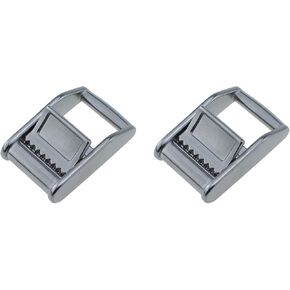 RLECS 2PCS 316 Stainless Steel Cam Buckle Webbing Strap Tightener Belt Lock Buckle 51mm/2inch (Silver) for Kayaks Canoes Backpacks Outdoor Camping