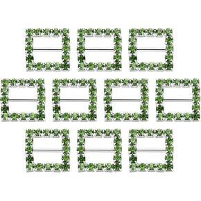 uxcell Rhinestone Buckle Slider, Rhinestone Crystal Ribbon Buckles for Clothing Decor Christmas DIY Gift Wrap