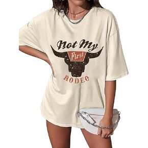 Wild Soul T-Shirt Women Vintage Western Bleached Tee Tops Boho Cow Skull Rodeo Shirt Western Cowgirls Casual Shirt Tops in Kuwait