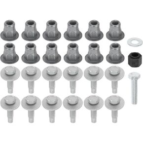 Side Step Hardware Mounting Kit No.68044460AA/82212003 - Car Bolts - for Dodge for Ram 1500 2009-2012 Metal Silver Tone - 1 Set