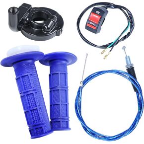 22mm Throttle Cable Grips Assembly for 110cc 125cc SSR Coolster Apollo CRF50 Roketa Pit Dirt Bike Coleman CT100U CC100X CT200U BT200X Motovox MBX10 MBX11 Baja Doodle Bug DB30 Mini Bike Blue