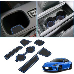 ملحقات البطانة الداخلية من BIXUAN لـ 2022-2024 Toyota GR86 ZN8 /Subaru BRZ ZD8 حامل الكأس إدراج وحدة التحكم المركزية الحصير غير القابل للانزلاق باب الجيب صندوق الذراع وسادات تخزين فتحة الباب حصيرة بيضاء